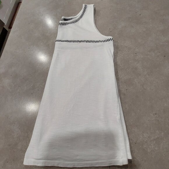 YESSICA Women's White Cotton Blend Sleeveless Tank Top w/Black/Silver Trim - Med - Picture 5 of 9
